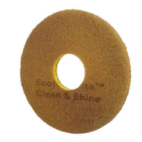 3M Scotch-Brite Clean and Shine Pad, Brown, Super Fine, 11 in (7100148036) (5 Pack) - 3