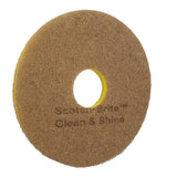 3M Scotch-Brite Clean and Shine Pad, Brown, 13 in (7100148049)  - (5Pack) - 2