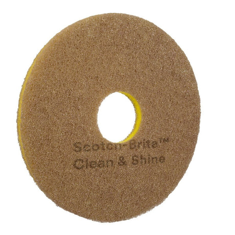 3M Scotch-Brite Clean and Shine Pad, Brown, 13 in (7100148049)  - (5Pack) - 2