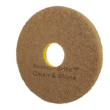 3M Scotch-Brite Clean and Shine Pad, Brown, 13 in (7100148049)  - (5Pack) - 3