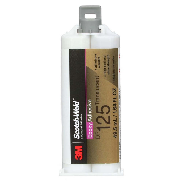 3M DP125 Scotch-Weld Translucent Two-Part Flexible Epoxy Adhesive Duo-Pak (48.5 mL) (7100148734)  - (12Pack)