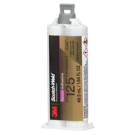 3M DP125 Scotch-Weld Translucent Two-Part Flexible Epoxy Adhesive Duo-Pak (48.5 mL) (7100148734)  - (12Pack) - 3