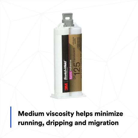 3M DP125 Scotch-Weld Translucent Two-Part Flexible Epoxy Adhesive Duo-Pak (48.5 mL) (7100148734)  - (12Pack) - 7