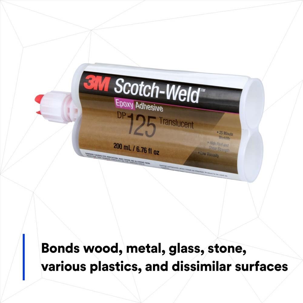 3M DP125 Scotch-Weld Translucent Two-Part Flexible Epoxy Adhesive Duo-Pak (48.5 mL) (7100148734)  - (12Pack) - 8