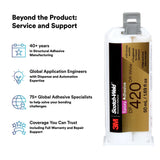 3M DP420 Epoxy Adhesive, Off-White, 50 mL Duo-Pak (7100148736) - 8