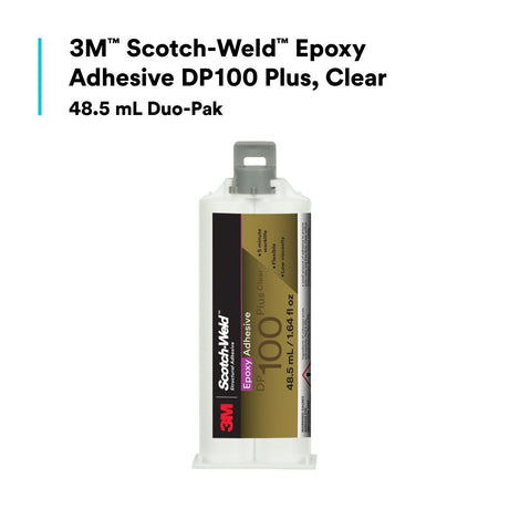 3M DP100 Plus Scotch-Weld Epoxy Adhesive, Clear, 48.5 mL 1.64 fl oz Duo-Pak (7100148750)  - (12Pack) - 6