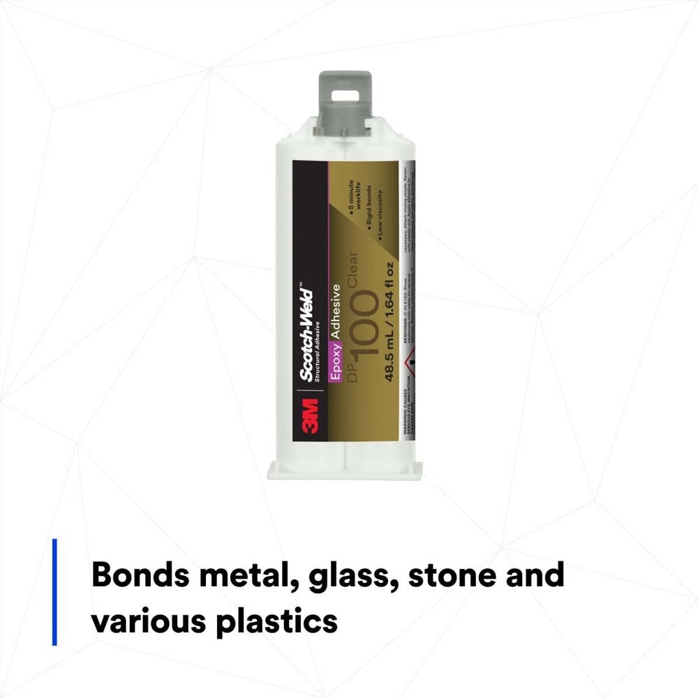 3M DP100 Scotch-Weld Epoxy Adhesive Duo-Pak, Clear (7100148763) (12 Pack) - 4