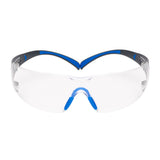 3M SF401SGAF-BLU SecureFit Safety Glasses, Clear Lens, Blue/Gray Frame, ANSI Z87.1 (7100150838)  - (20 Pack)
