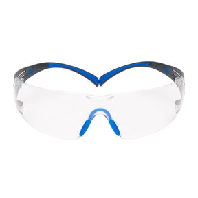 3M SF401SGAF-BLU SecureFit Safety Glasses, Clear Lens, Blue/Gray Frame, ANSI Z87.1 (7100150838)  - (20 Pack)