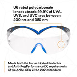 3M SF401SGAF-BLU SecureFit Safety Glasses, Clear Lens, Blue/Gray Frame, ANSI Z87.1 (7100150838)  - (20 Pack) - 10