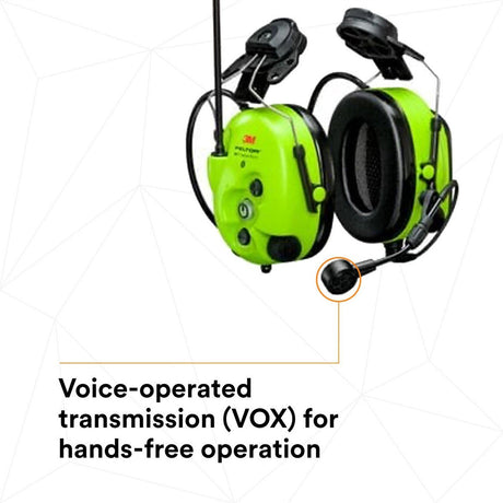 3M MT73H7P3E4D10NA GB WS LiteCom Pro III Hard Hat Attached Headset with Built-In Two-Way Radio, Bluetooth and Environmental Listening (7100153110) - 3