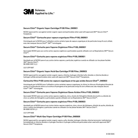 3M D80926 Multi-Gas/Vapor Cartridge/Filter, P100, Dual-Flow, NIOSH Approved (7100153234) (1 Pair)  - (30 Pack) - 4
