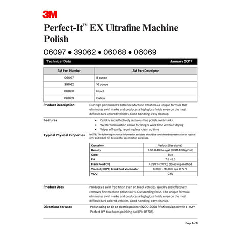 3M Perfect-It EX Ultrafine Machine Polish, 1 gal Bottle (06069) (7100153646)  - (4Pack) - 2