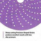 3M 737U 31373 Cubitron II Hookit Clean Sanding Abrasive Disc, 6 in, 150+ Grit, Purple, Multi Hole Pattern (7100155304) (200 Pack) - 4