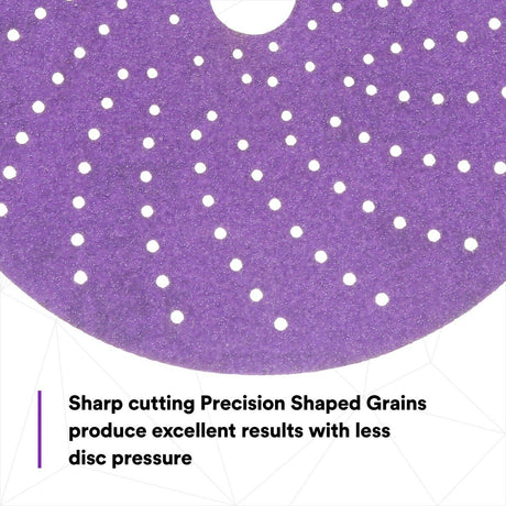 3M 737U 31373 Cubitron II Hookit Clean Sanding Abrasive Disc, 6 in, 150+ Grit, Purple, Multi Hole Pattern (7100155304) (200 Pack) - 4