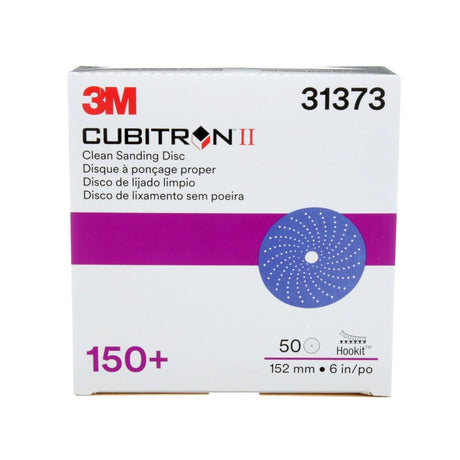 3M 737U 31373 Cubitron II Hookit Clean Sanding Abrasive Disc, 6 in, 150+ Grit, Purple, Multi Hole Pattern (7100155304) (200 Pack) - 6