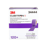 3M 737U 34444 Cubitron II Hookit Clean Sanding Sheet Roll, Multi Hole, 120 Plus, Purple, 70 mm x 12 m (7100155338)  - (5 Pack) - 5