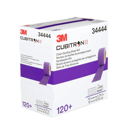 3M 737U 34444 Cubitron II Hookit Clean Sanding Sheet Roll, Multi Hole, 120 Plus, Purple, 70 mm x 12 m (7100155338)  - (5 Pack) - 6