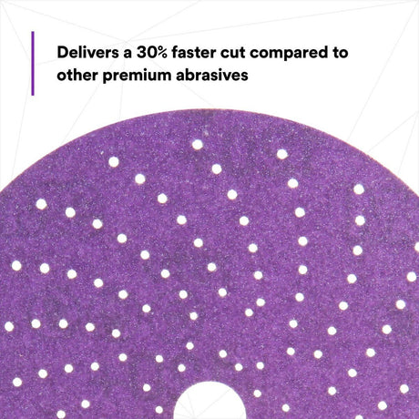 3M 31372 Cubitron II Hookit Clean Sanding Abrasive Disc, 6 in, 120+ Grit, Purple (7100155360) (200 Pack) - 3