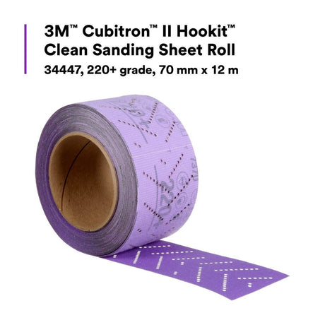 3M 737U Cubitron II Hookit Clean Sanding Sheet Roll, 220+, Purple, 70 mm x 12 m (34447) (7100155366)  - (5Pack) - 4