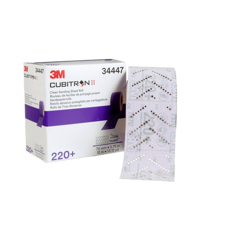 3M 737U Cubitron II Hookit Clean Sanding Sheet Roll, 220+, Purple, 70 mm x 12 m (34447) (7100155366)  - (5Pack) - 7