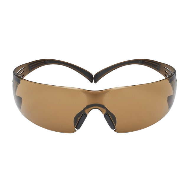 3M SF405SGAF-BLA 1334251 SecureFit Safety Glasses, Black/Brown, Brown Scotchgard Anti-fog Lens (7100155940)  - (20Pack)