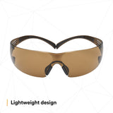 3M SF405SGAF-BLA 1334251 SecureFit Safety Glasses, Black/Brown, Brown Scotchgard Anti-fog Lens (7100155940)  - (20Pack) - 3