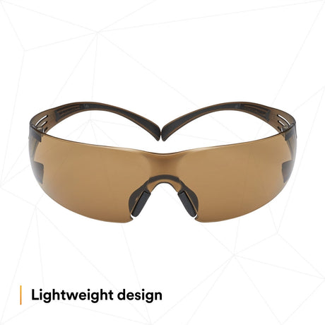 3M SF405SGAF-BLA 1334251 SecureFit Safety Glasses, Black/Brown, Brown Scotchgard Anti-fog Lens (7100155940)  - (20Pack) - 3