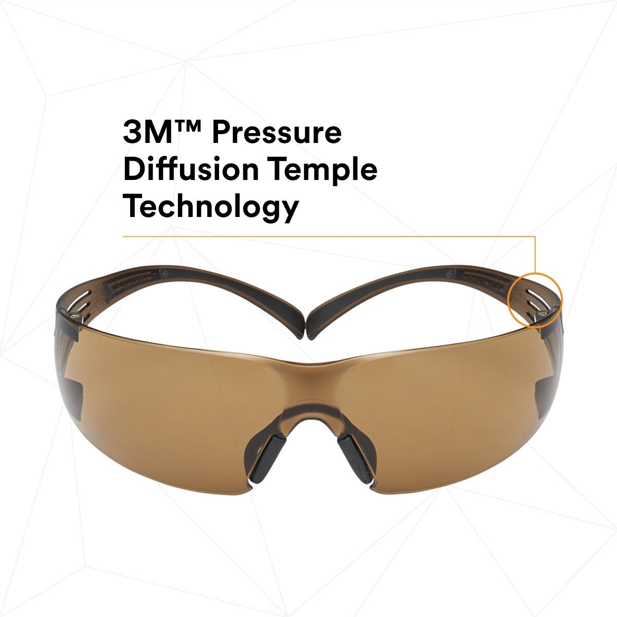 3M SF405SGAF-BLA 1334251 SecureFit Safety Glasses, Black/Brown, Brown Scotchgard Anti-fog Lens (7100155940)  - (20Pack) - 4