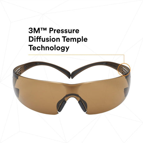 3M SF405SGAF-BLA 1334251 SecureFit Safety Glasses, Black/Brown, Brown Scotchgard Anti-fog Lens (7100155940)  - (20Pack) - 4