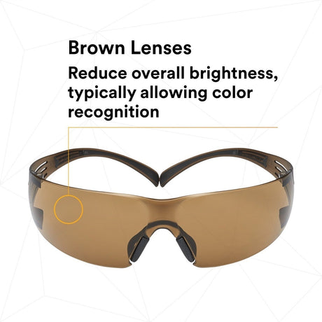 3M SF405SGAF-BLA 1334251 SecureFit Safety Glasses, Black/Brown, Brown Scotchgard Anti-fog Lens (7100155940)  - (20Pack) - 6