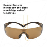 3M SF405SGAF-BLA 1334251 SecureFit Safety Glasses, Black/Brown, Brown Scotchgard Anti-fog Lens (7100155940)  - (20Pack) - 8