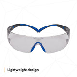3M SF407SGAF-BLU SecureFit Safety Glasses, 400 Series, ANSI Z87.1, Indoor/Outdoor Gray Lens, Blue/Gray Frame, Anti-Fog Anti-Scratch (7100156103)  - (20 Pack) - 3