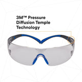 3M SF407SGAF-BLU SecureFit Safety Glasses, 400 Series, ANSI Z87.1, Indoor/Outdoor Gray Lens, Blue/Gray Frame, Anti-Fog Anti-Scratch (7100156103)  - (20 Pack) - 4