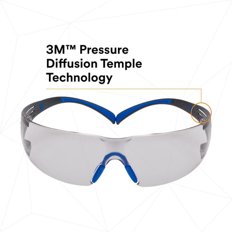 3M SF407SGAF-BLU SecureFit Safety Glasses, 400 Series, ANSI Z87.1, Indoor/Outdoor Gray Lens, Blue/Gray Frame, Anti-Fog Anti-Scratch (7100156103)  - (20 Pack) - 4