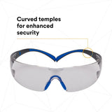 3M SF407SGAF-BLU SecureFit Safety Glasses, 400 Series, ANSI Z87.1, Indoor/Outdoor Gray Lens, Blue/Gray Frame, Anti-Fog Anti-Scratch (7100156103)  - (20 Pack) - 5