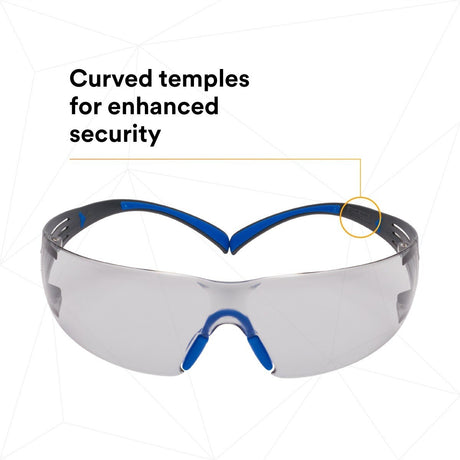 3M SF407SGAF-BLU SecureFit Safety Glasses, 400 Series, ANSI Z87.1, Indoor/Outdoor Gray Lens, Blue/Gray Frame, Anti-Fog Anti-Scratch (7100156103)  - (20 Pack) - 5