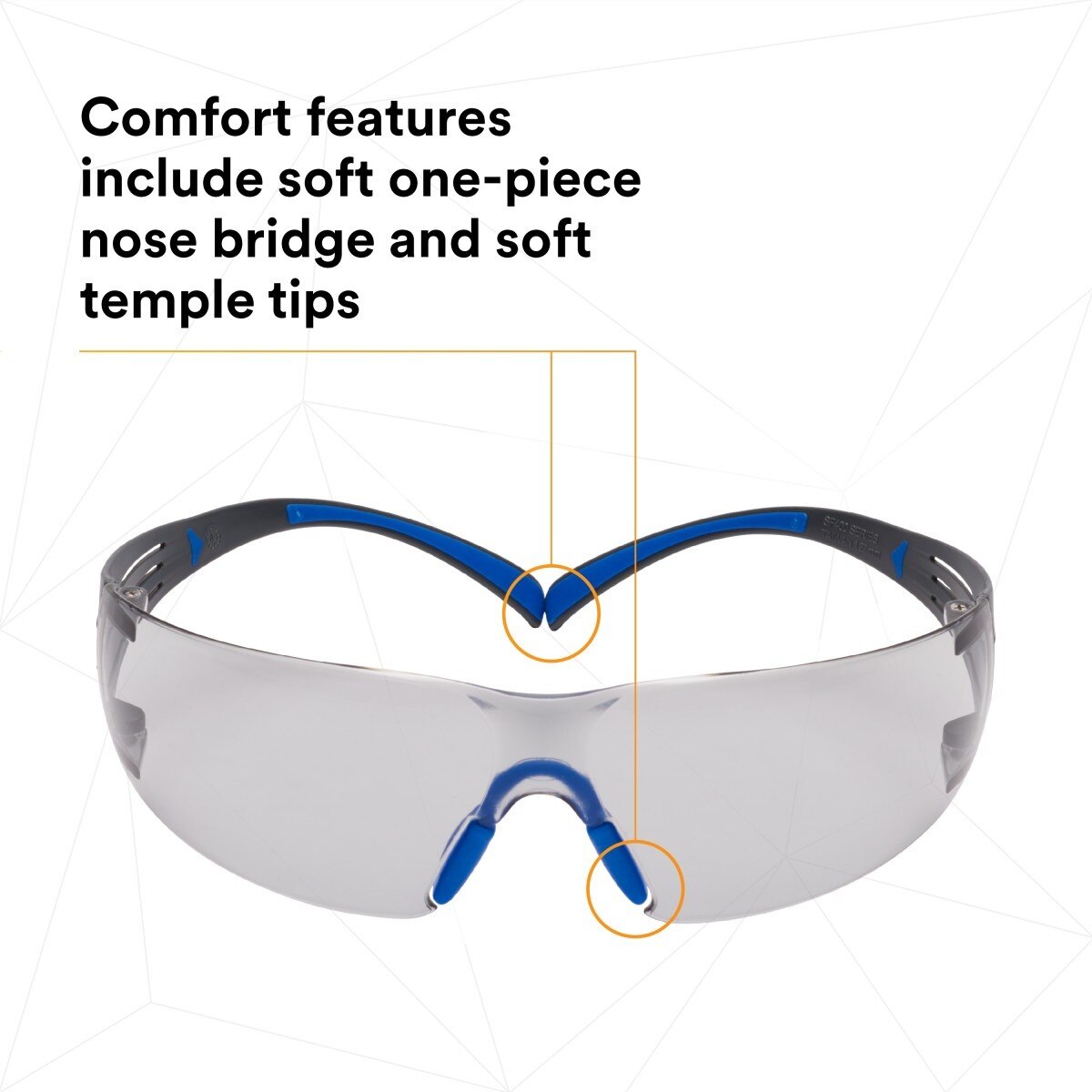 3M SF407SGAF-BLU SecureFit Safety Glasses, 400 Series, ANSI Z87.1, Indoor/Outdoor Gray Lens, Blue/Gray Frame, Anti-Fog Anti-Scratch (7100156103)  - (20 Pack) - 8