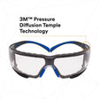 3M SF401SGAF-BLU-F SecureFit 400 Safety Glasses, Clear Polycarbonate Lens with Anti-Fog Anti-Scratch, Blue/Gray Frame, Removable Foam Gasket, ANSI Z87 Eye Protection (7100156104)  - (20 Pack)