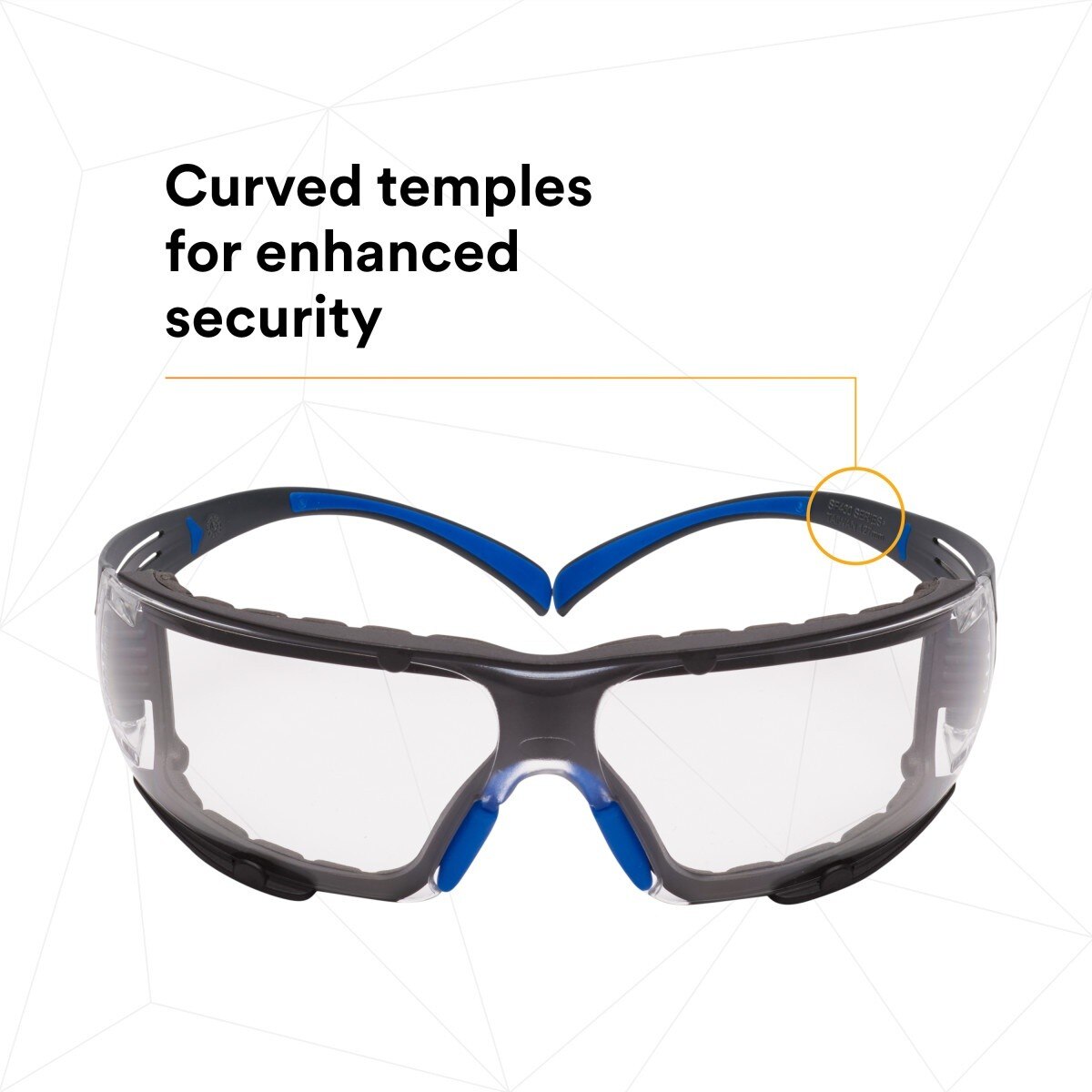 3M SF401SGAF-BLU-F SecureFit 400 Safety Glasses, Clear Polycarbonate Lens with Anti-Fog Anti-Scratch, Blue/Gray Frame, Removable Foam Gasket, ANSI Z87 Eye Protection (7100156104)  - (20 Pack) - 3