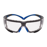 3M SF401SGAF-BLU-F SecureFit 400 Safety Glasses, Clear Polycarbonate Lens with Anti-Fog Anti-Scratch, Blue/Gray Frame, Removable Foam Gasket, ANSI Z87 Eye Protection (7100156104)  - (20 Pack) - 5
