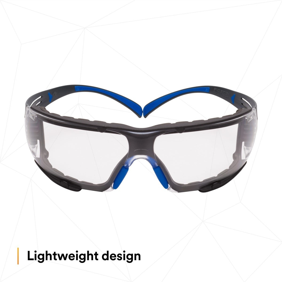 3M SF401SGAF-BLU-F SecureFit 400 Safety Glasses, Clear Polycarbonate Lens with Anti-Fog Anti-Scratch, Blue/Gray Frame, Removable Foam Gasket, ANSI Z87 Eye Protection (7100156104)  - (20 Pack) - 7