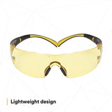 3M SF403SGAF-YEL SecureFit Scotchgard Safety Glasses, Amber Lens, Yellow/Black Frame, Anti-Fog, Anti-Scratch, ANSI Z87 (SF403SGAF-YEL) (7100158219) (Case of 20)  - (20Pack) - 3