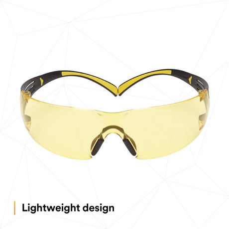 3M SF403SGAF-YEL SecureFit Scotchgard Safety Glasses, Amber Lens, Yellow/Black Frame, Anti-Fog, Anti-Scratch, ANSI Z87 (SF403SGAF-YEL) (7100158219) (Case of 20)  - (20Pack) - 3
