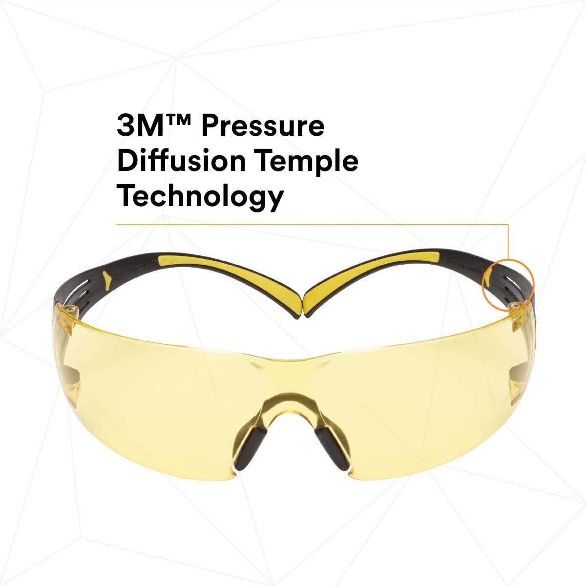 3M SF403SGAF-YEL SecureFit Scotchgard Safety Glasses, Amber Lens, Yellow/Black Frame, Anti-Fog, Anti-Scratch, ANSI Z87 (SF403SGAF-YEL) (7100158219) (Case of 20)  - (20Pack) - 4