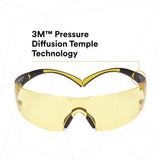 3M SF403SGAF-YEL SecureFit Scotchgard Safety Glasses, Amber Lens, Yellow/Black Frame, Anti-Fog, Anti-Scratch, ANSI Z87 (SF403SGAF-YEL) (7100158219) (Case of 20)  - (20Pack) - 4