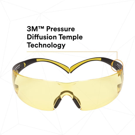 3M SF403SGAF-YEL SecureFit Scotchgard Safety Glasses, Amber Lens, Yellow/Black Frame, Anti-Fog, Anti-Scratch, ANSI Z87 (SF403SGAF-YEL) (7100158219) (Case of 20)  - (20Pack) - 4
