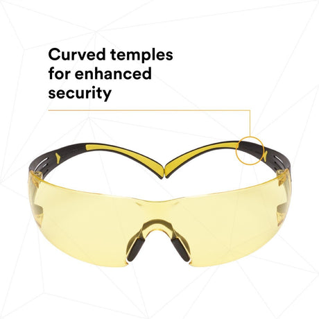 3M SF403SGAF-YEL SecureFit Scotchgard Safety Glasses, Amber Lens, Yellow/Black Frame, Anti-Fog, Anti-Scratch, ANSI Z87 (SF403SGAF-YEL) (7100158219) (Case of 20)  - (20Pack) - 5