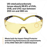 3M SF403SGAF-YEL SecureFit Scotchgard Safety Glasses, Amber Lens, Yellow/Black Frame, Anti-Fog, Anti-Scratch, ANSI Z87 (SF403SGAF-YEL) (7100158219) (Case of 20)  - (20Pack) - 7