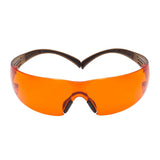 3M SF406SGAF-BLA SecureFit Safety Glasses, Orange Lens, Brown/Black Frame, Anti-Fog Anti-Scratch, ANSI Z87 (7100158220)  - (20 Pack)
